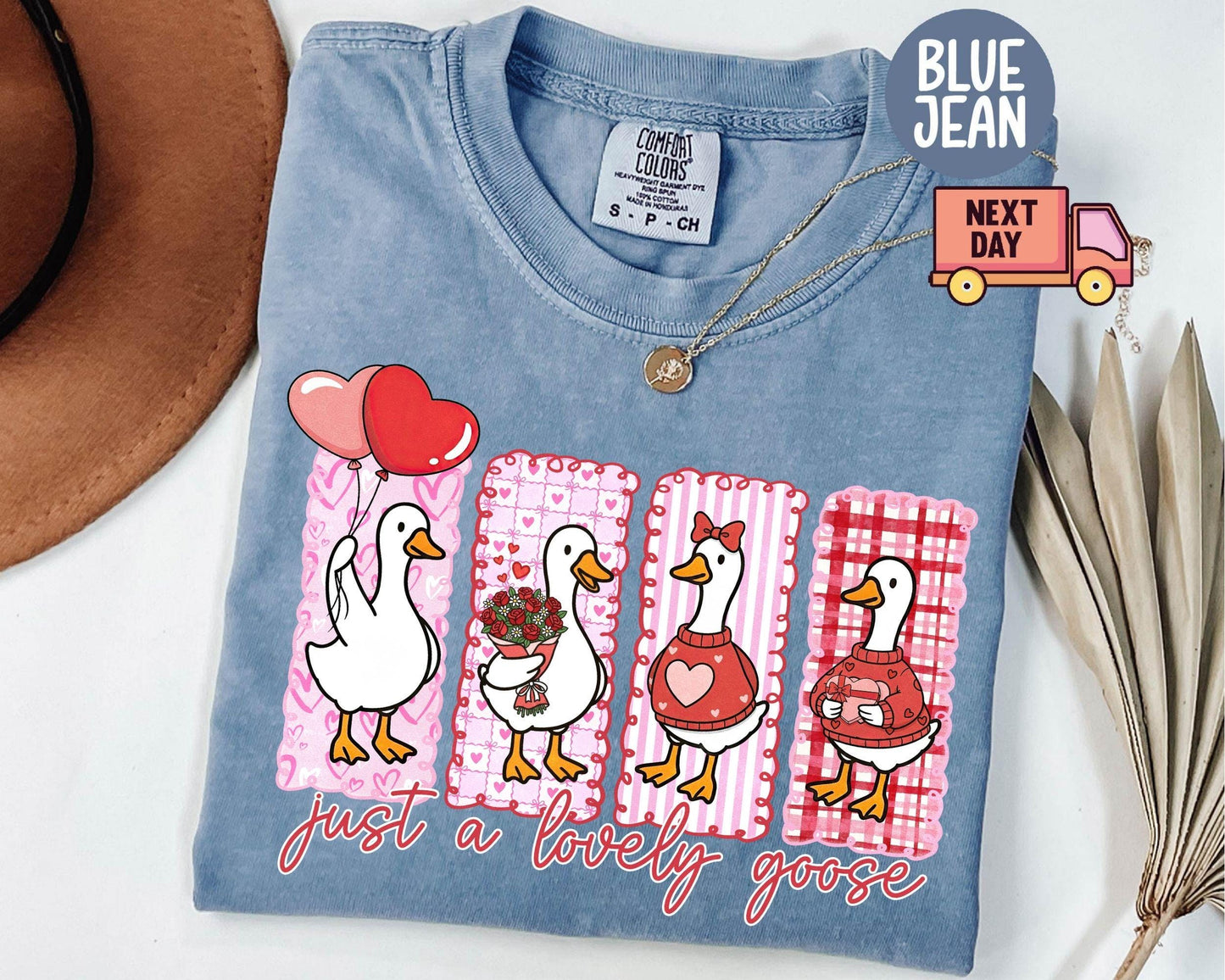 Comfort Colors® Just A Lovely Goose Shirt, Goose Valentine Day Shirt, Funny Valentine Silly Goose Tee, Animal Tee, Cute Goose Lover Gift