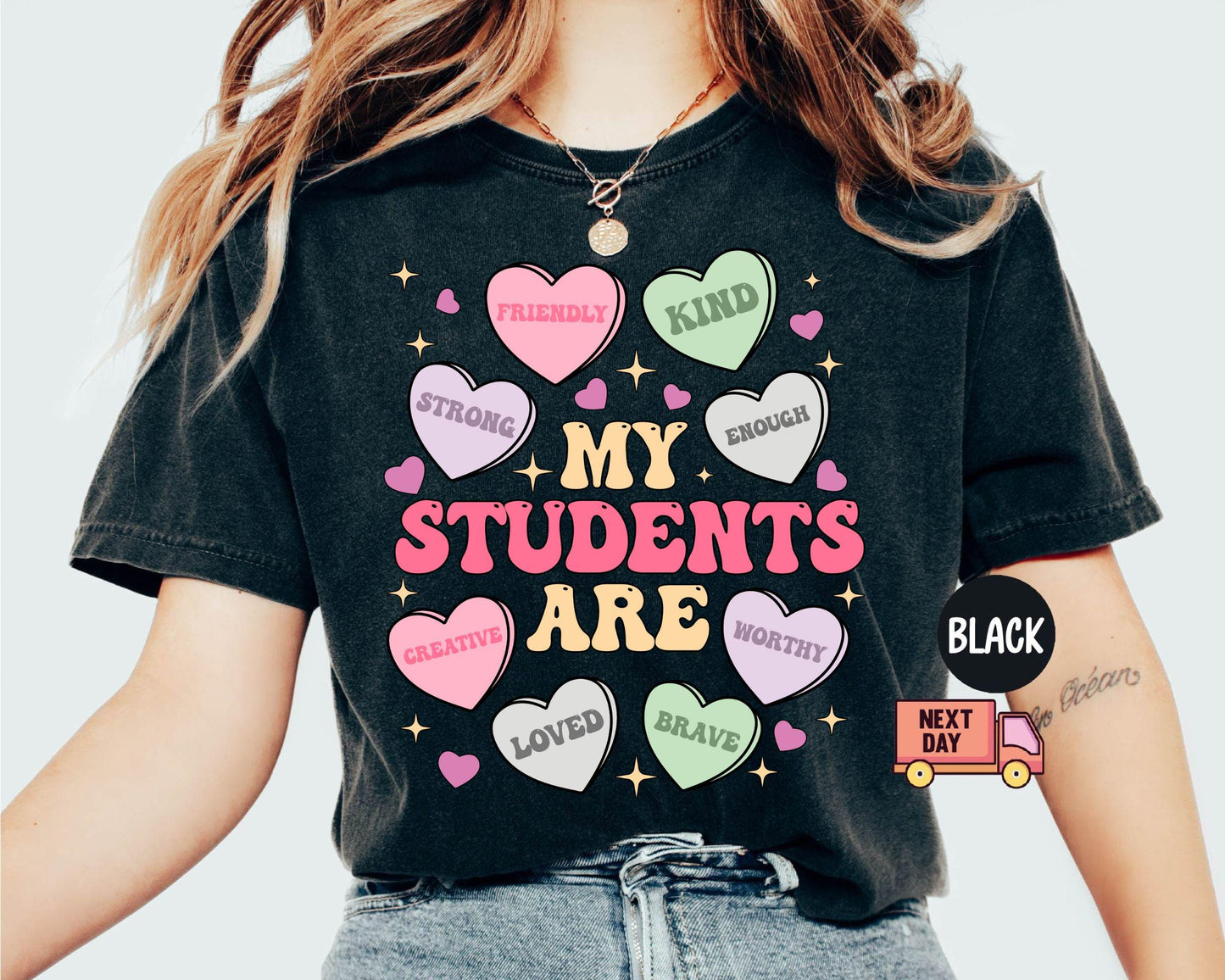 My Students Are My Valentines Shirt, Valentine Teacher Gift, Teacher Hearts Valentine's Day Shirt,Loved Teacher Shirt,Teacher Gift for Shirt
