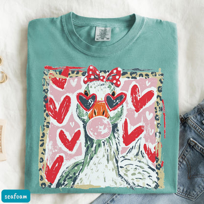Brushstroke Love Goose Comfort Colors® Tee Silly Goose Shirt Valentine's Day Gift Goose Hearts Shirt Gift for Valentine