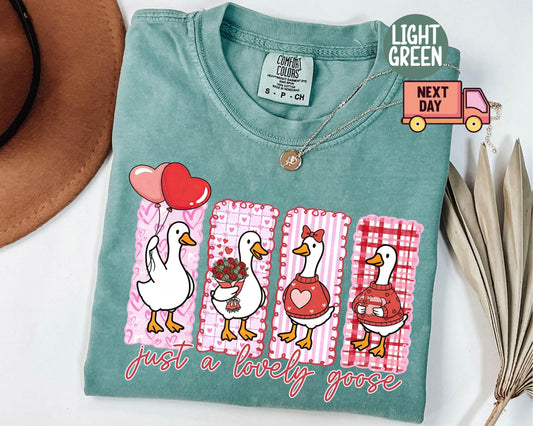 Comfort Colors® Just A Lovely Goose Shirt, Goose Valentine Day Shirt, Funny Valentine Silly Goose Tee, Animal Tee, Cute Goose Lover Gift