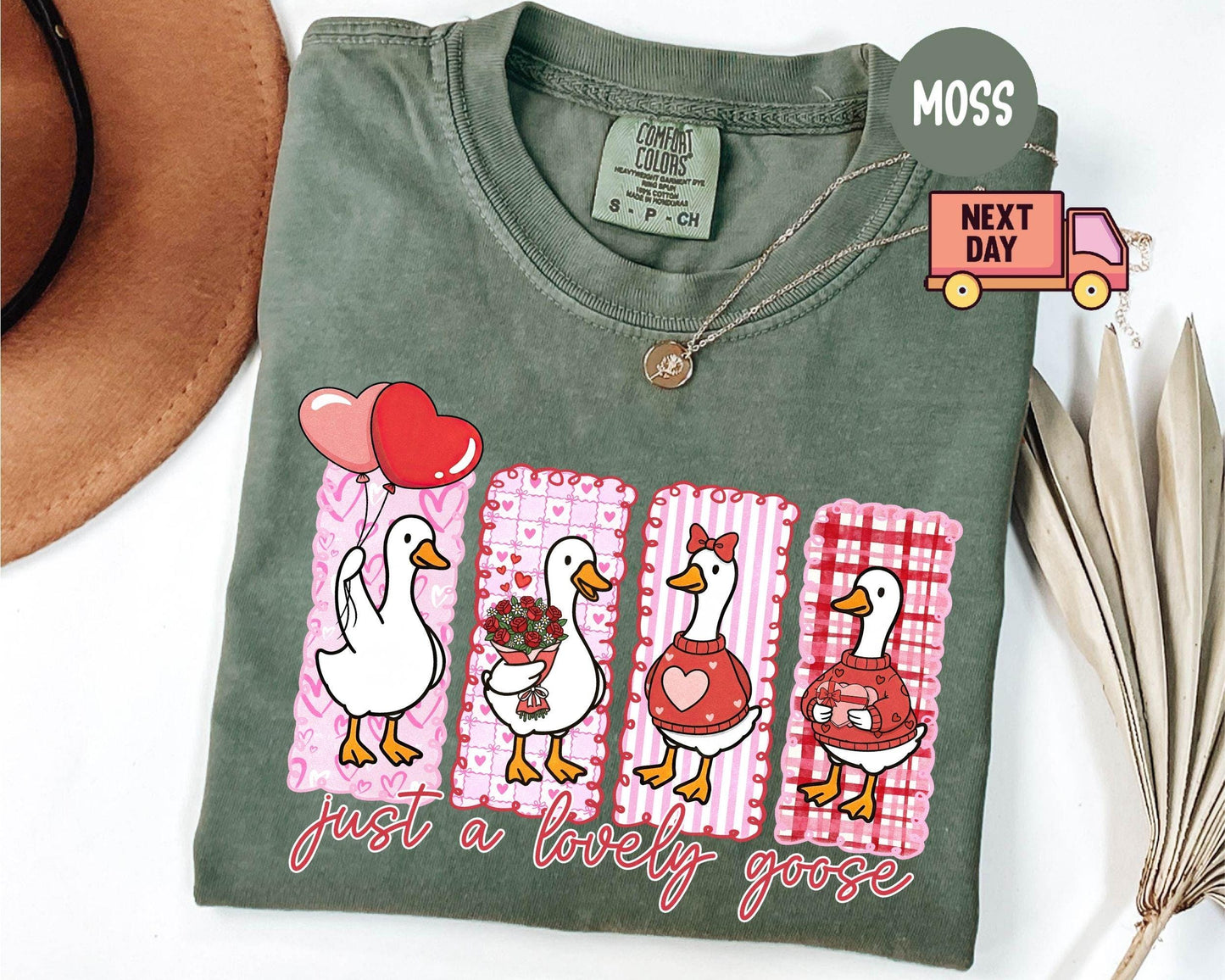 Comfort Colors® Just A Lovely Goose Shirt, Goose Valentine Day Shirt, Funny Valentine Silly Goose Tee, Animal Tee, Cute Goose Lover Gift