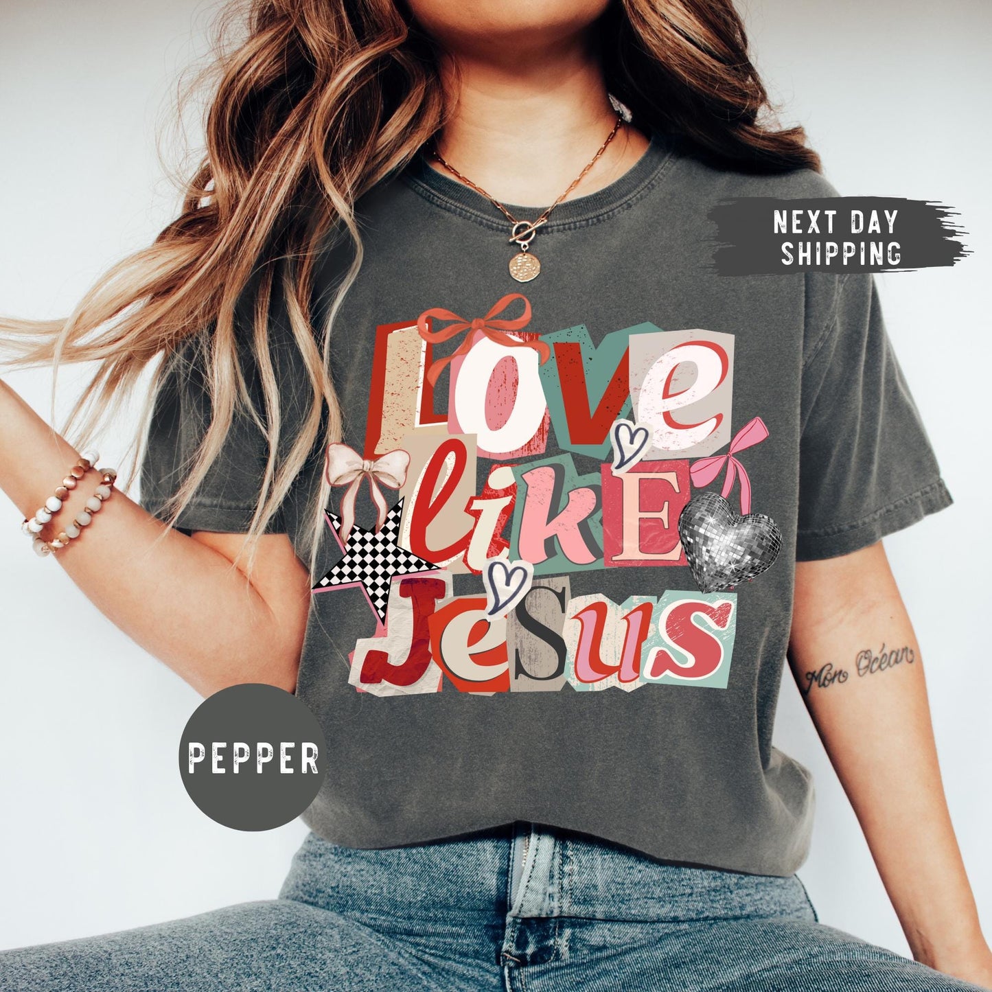 Comfort Colors® Love Like Jesus Shirt, Christian Shirt, Inspirational Bible Verse Tee, Religious Mom Shirt, Faith Gift, Christian Apparel