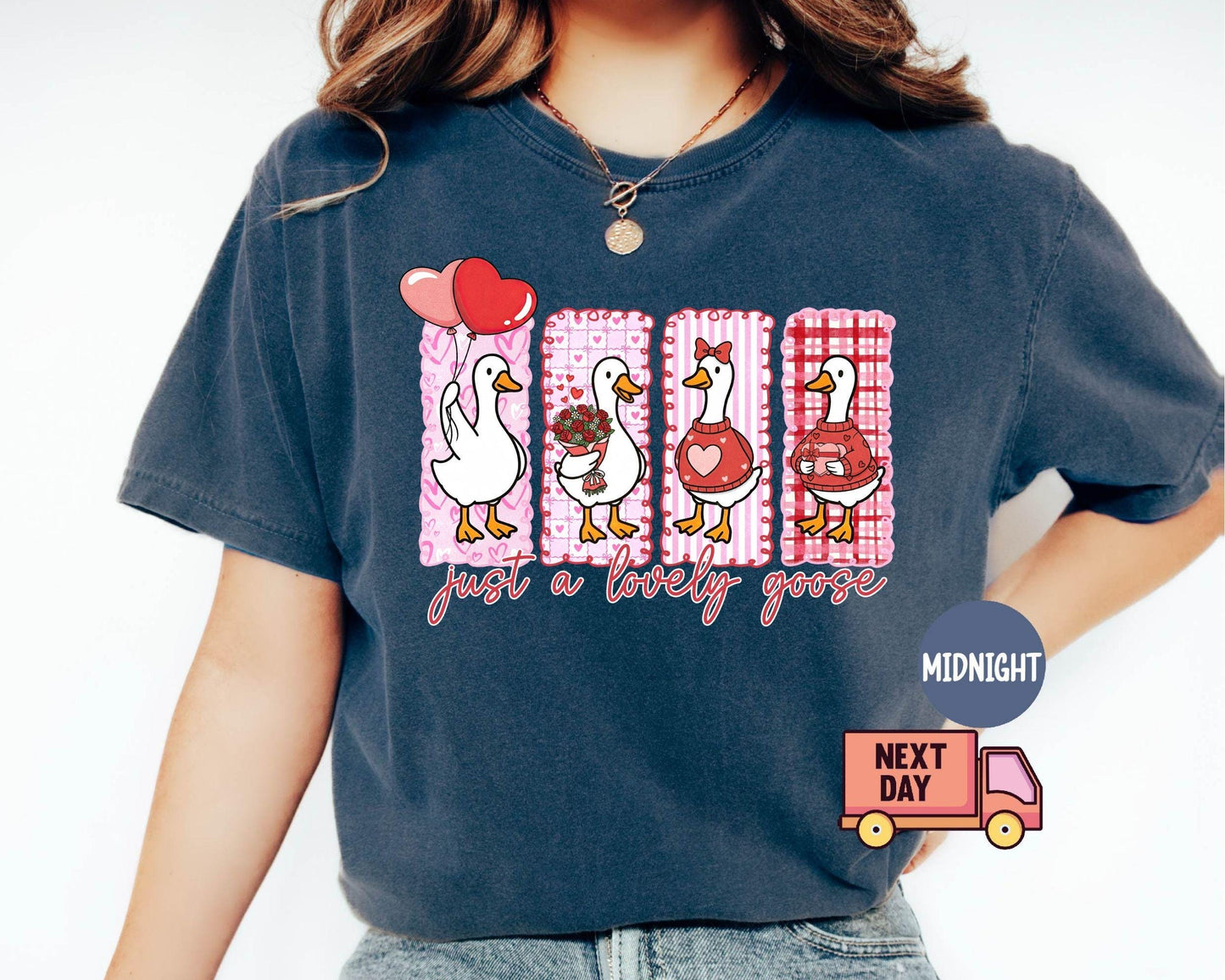 Comfort Colors® Just A Lovely Goose Shirt, Goose Valentine Day Shirt, Funny Valentine Silly Goose Tee, Animal Tee, Cute Goose Lover Gift