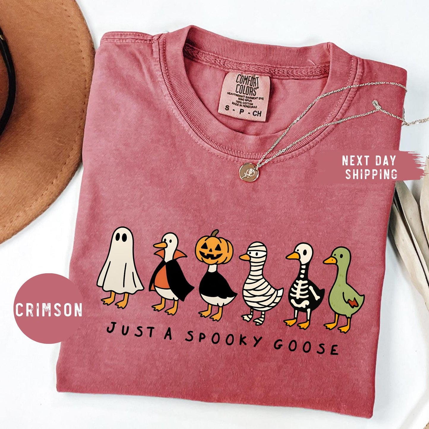 Comfort Colors® Just a Spooky Goose Shirt, Funny Halloween Goose Shirt, Goose in Halloween Costumes Shirt, Cute Horror Goose Shirt