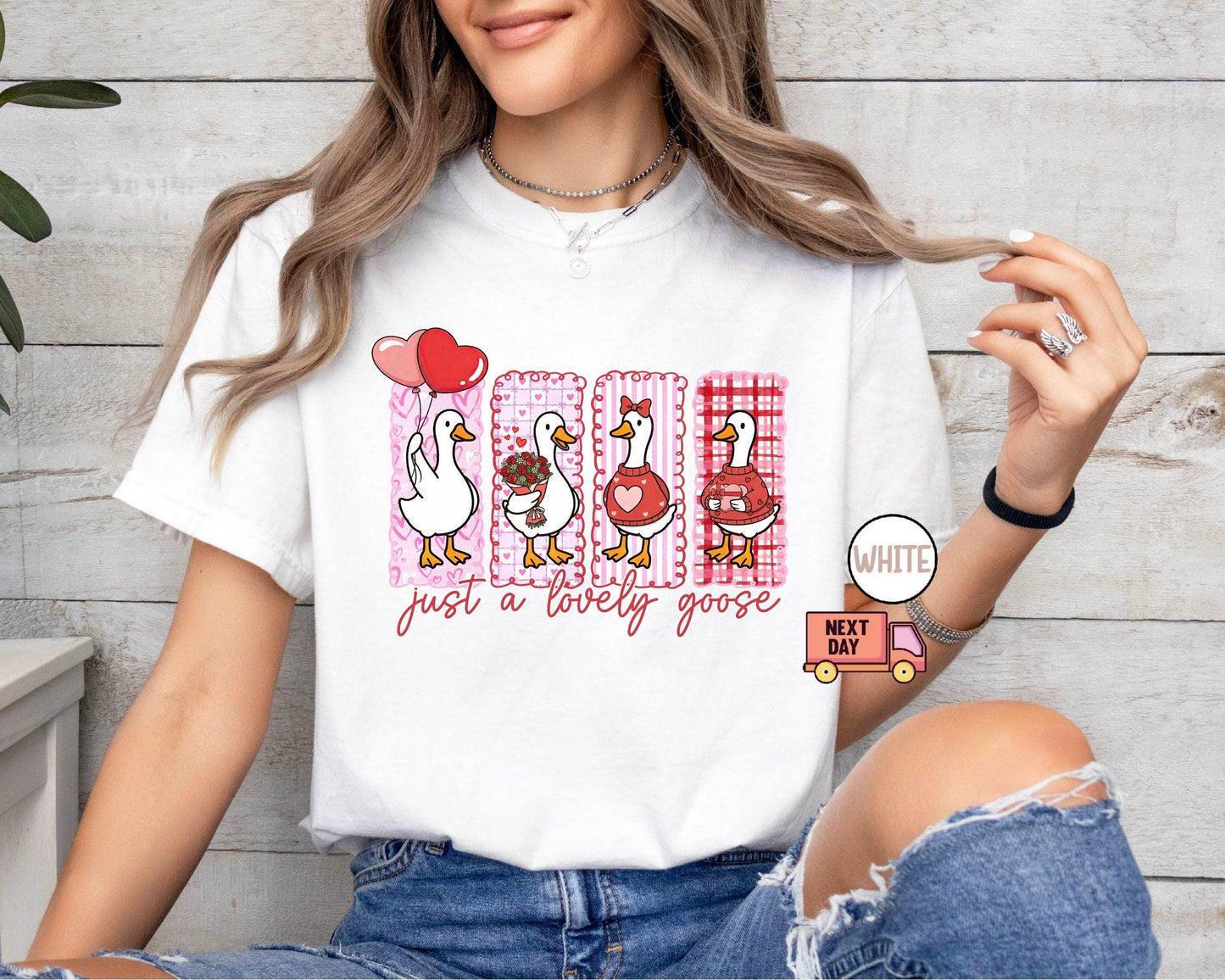 Comfort Colors® Just A Lovely Goose Shirt, Goose Valentine Day Shirt, Funny Valentine Silly Goose Tee, Animal Tee, Cute Goose Lover Gift