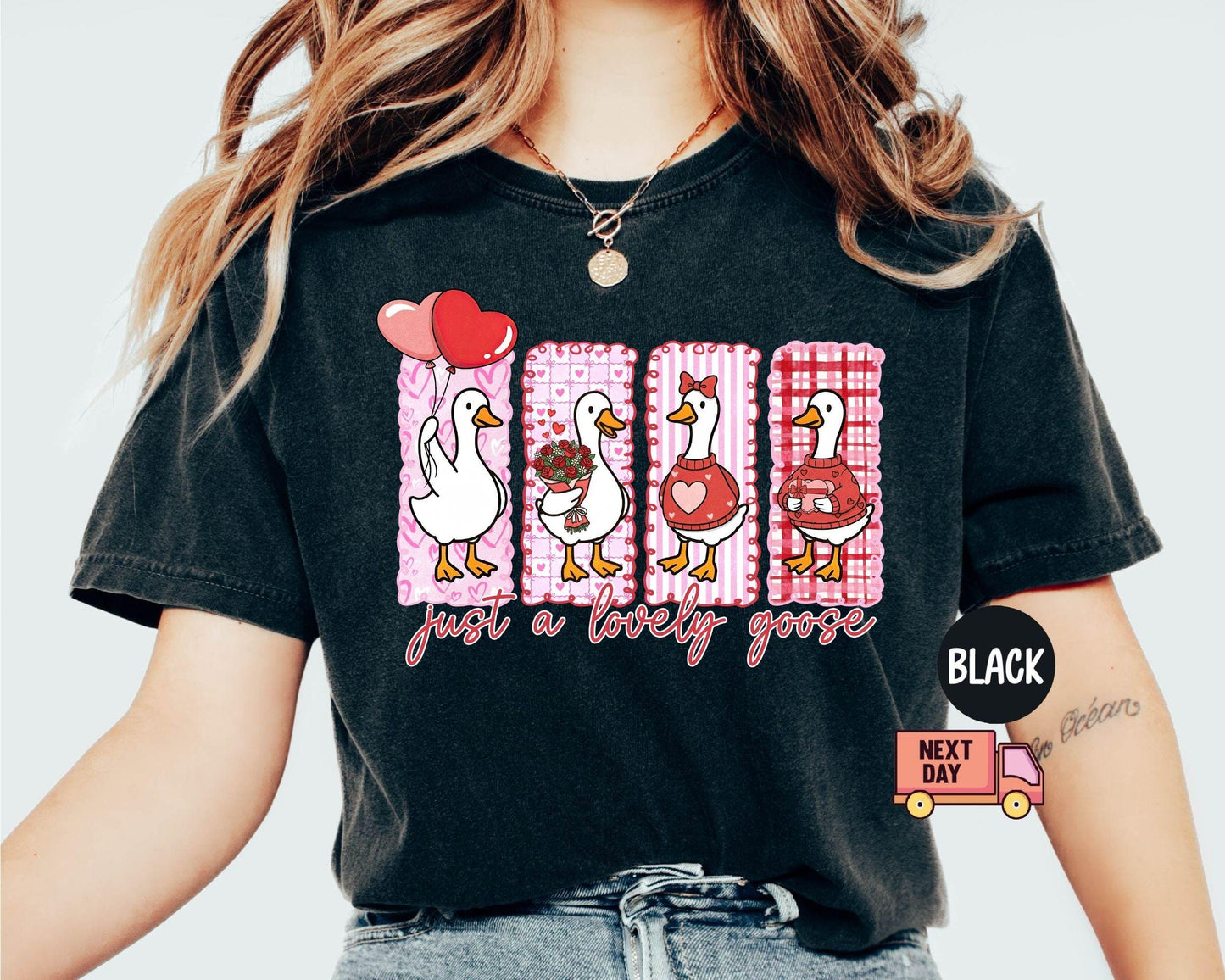 Comfort Colors® Just A Lovely Goose Shirt, Goose Valentine Day Shirt, Funny Valentine Silly Goose Tee, Animal Tee, Cute Goose Lover Gift