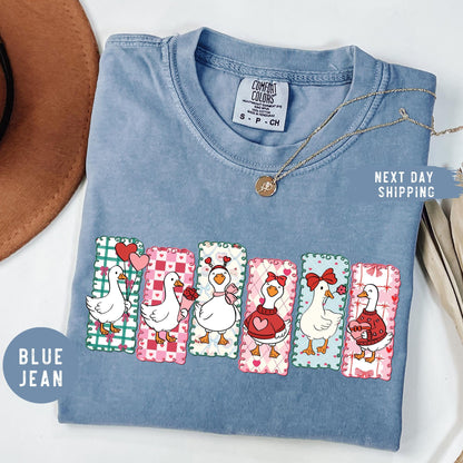 Comfort Colors® Just a Love Goose Valentine Day Shirt, Funny Valentine Shirt, Silly Goose Shirt, Cute Goose Lover Gift