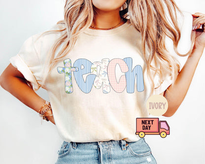 Comfort Colors® Floral Teacher Shirt Cute Teacher Gift Spring Floral Teacher Tee Gift for Teacher Teaching Shirt Teacher Appreciation Gift