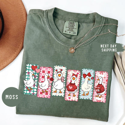 Comfort Colors® Just a Love Goose Valentine Day Shirt, Funny Valentine Shirt, Silly Goose Shirt, Cute Goose Lover Gift