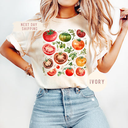 Comfort Colors® Tomato Shirt, Fruit Shirt, Botanical Shirt, Cottagecore Clothing Vegan Shirt,Vegetable Shirt,Aesthetic Clothes, Garden Shirt