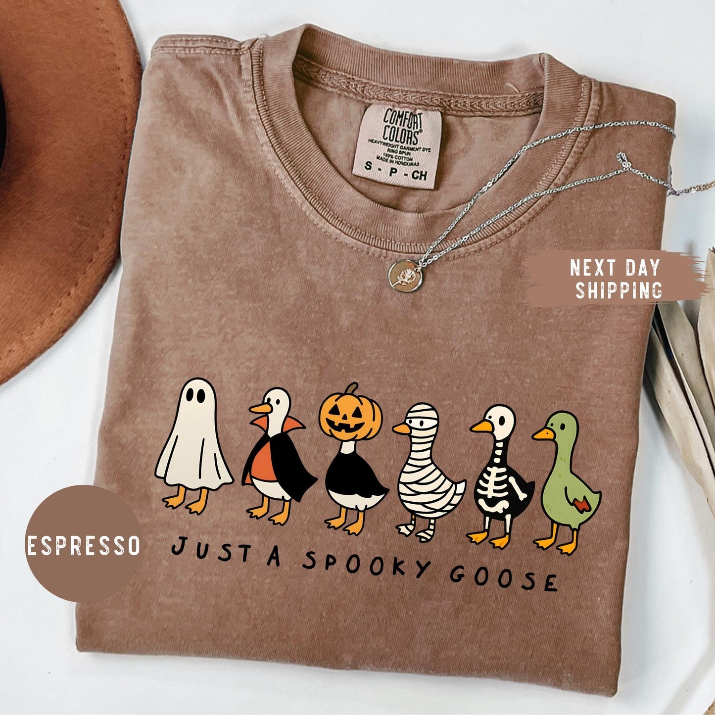 Comfort Colors® Just a Spooky Goose Shirt, Funny Halloween Goose Shirt, Goose in Halloween Costumes Shirt, Cute Horror Goose Shirt