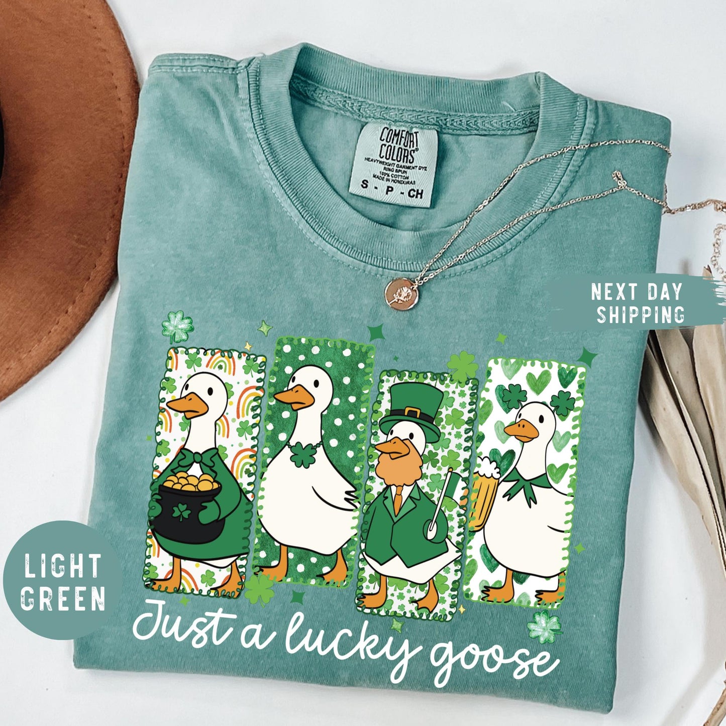 Comfort Colors® St Patrick's Day Shirt, Cute St Patrick's Tshirt, Funny St Patrick Goose Tee, Holiday Goose Top, Festive Apparel, Irish Gift