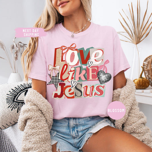 Comfort Colors® Love Like Jesus Shirt, Christian Shirt, Inspirational Bible Verse Tee, Religious Mom Shirt, Faith Gift, Christian Apparel