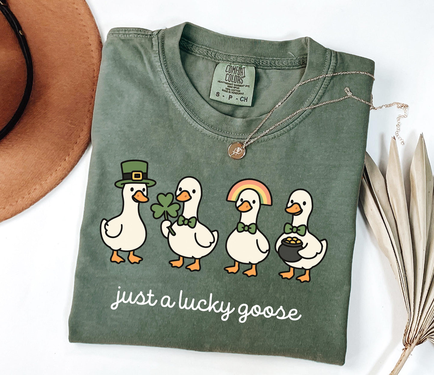 Comfort Colors® St Patrick's Day Shirt, Irish Gift, Cute St Patrick's Tshirt, Funny St Patrick Goose Tee, Holiday Goose Top, Festive Apparel