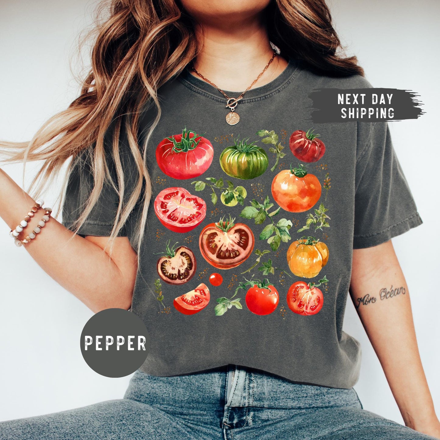 Comfort Colors® Tomato Shirt, Fruit Shirt, Botanical Shirt, Cottagecore Clothing Vegan Shirt,Vegetable Shirt,Aesthetic Clothes, Garden Shirt