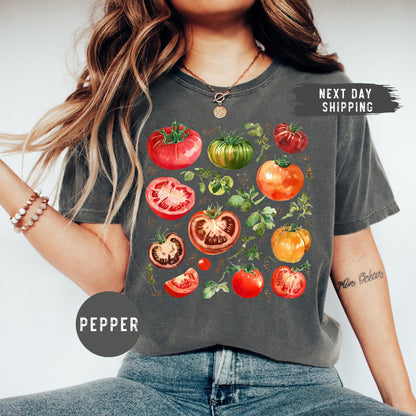 Comfort Colors® Tomato Shirt, Fruit Shirt, Botanical Shirt, Cottagecore Clothing Vegan Shirt,Vegetable Shirt,Aesthetic Clothes, Garden Shirt