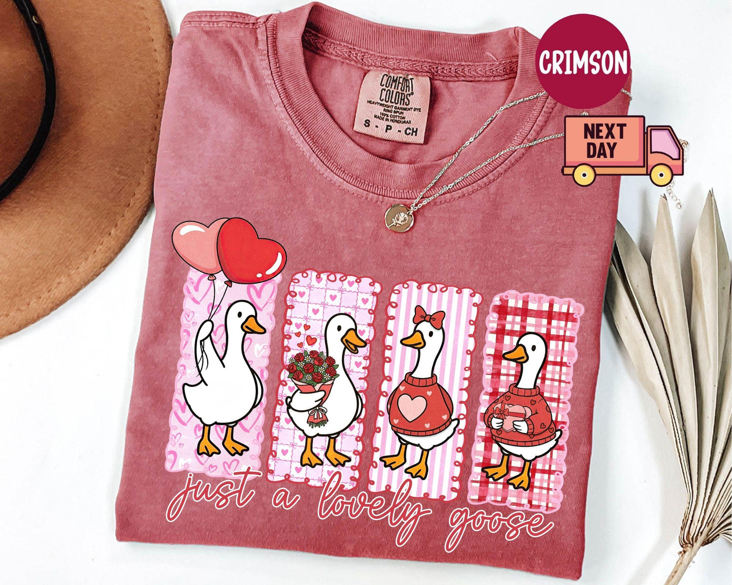 Comfort Colors® Just A Lovely Goose Shirt, Goose Valentine Day Shirt, Funny Valentine Silly Goose Tee, Animal Tee, Cute Goose Lover Gift