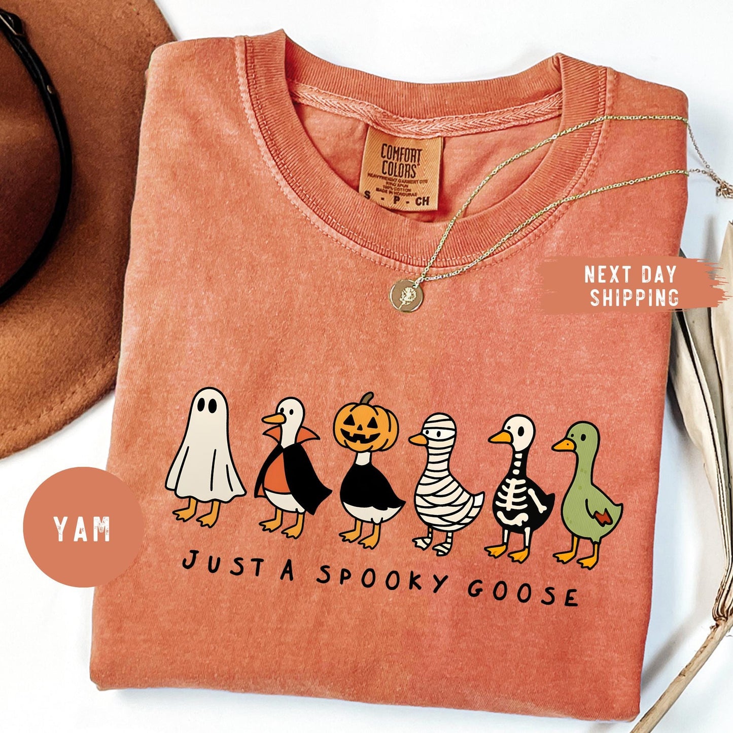 Comfort Colors® Just a Spooky Goose Shirt, Funny Halloween Goose Shirt, Goose in Halloween Costumes Shirt, Cute Horror Goose Shirt