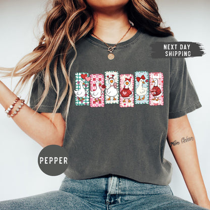 Comfort Colors® Just a Love Goose Valentine Day Shirt, Funny Valentine Shirt, Silly Goose Shirt, Cute Goose Lover Gift