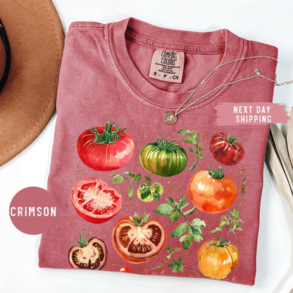 Comfort Colors® Tomato Shirt, Fruit Shirt, Botanical Shirt, Cottagecore Clothing Vegan Shirt,Vegetable Shirt,Aesthetic Clothes, Garden Shirt