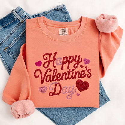 Comfort Colors® Happy Valentines Day Shirt Romantic Winter Sweatshirt