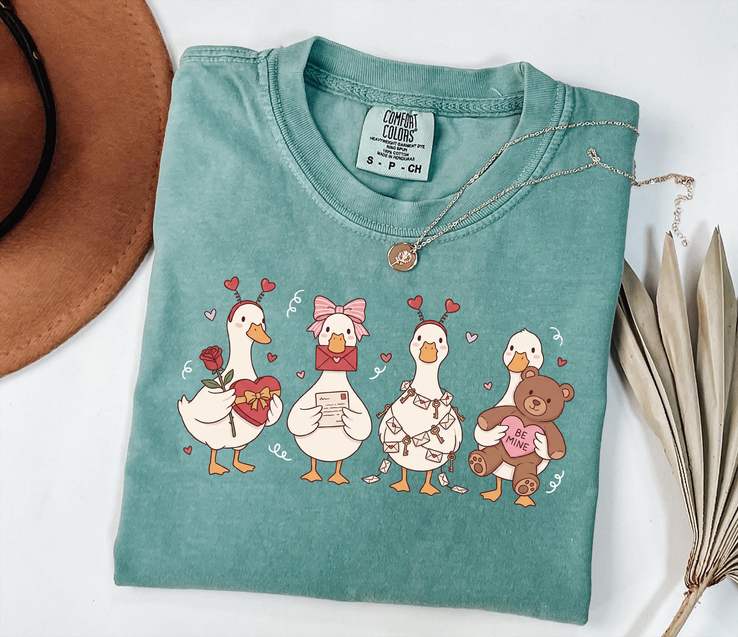 Goose Comfort Colors Shirt Pink Coquette Valentine, Preppy Animal Tee