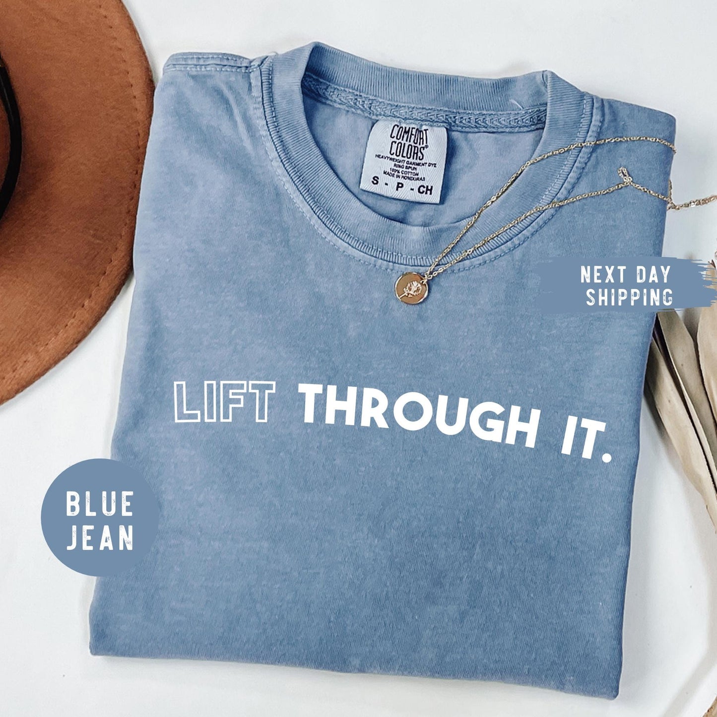 Lift Through It Shirt, Retro Motivational Comfort Colors Tee, Fitness Mental Health Quote, Gym Graphic Workout Shirt, Vintage Style