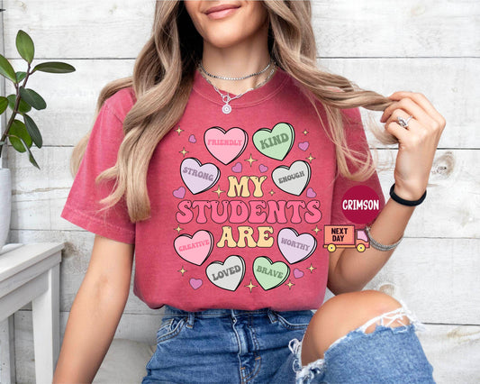 My Students Are My Valentines Shirt, Valentine Teacher Gift, Teacher Hearts Valentine's Day Shirt,Loved Teacher Shirt,Teacher Gift for Shirt