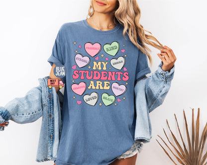 My Students Are My Valentines Shirt, Valentine Teacher Gift, Teacher Hearts Valentine's Day Shirt,Loved Teacher Shirt,Teacher Gift for Shirt