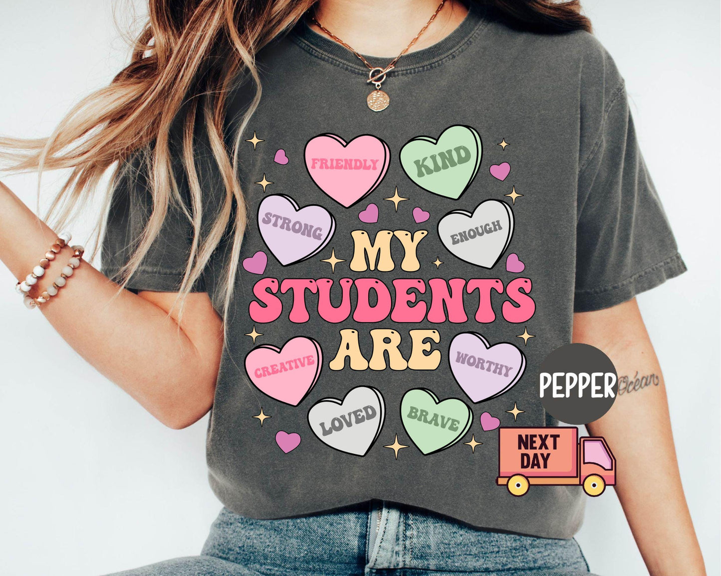 My Students Are My Valentines Shirt, Valentine Teacher Gift, Teacher Hearts Valentine's Day Shirt,Loved Teacher Shirt,Teacher Gift for Shirt