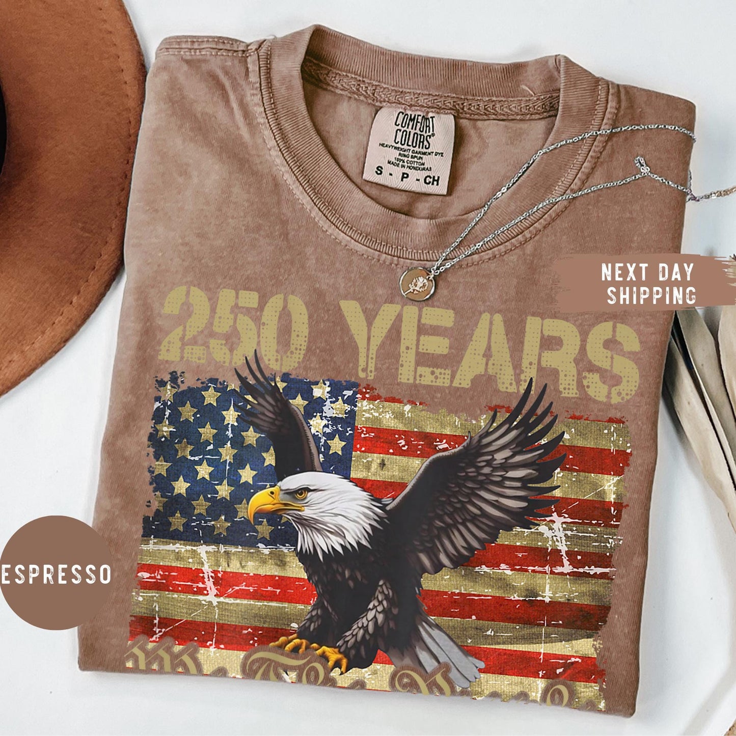 Retro USA 250 Shirt Comfort Colors® Celebrate 250th Anniversary Shirt Independence Day Shirt USA Flag Tee 4th of July Shirt Patriotic Gift