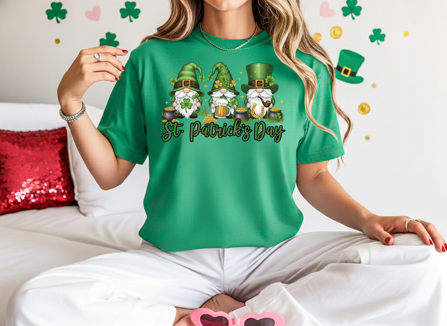 St. Patrick’s Day Gnome Shirt, Lucky Irish Gnome Tee, Shamrock Gnome T-Shirt, Cute St Paddy Outfit