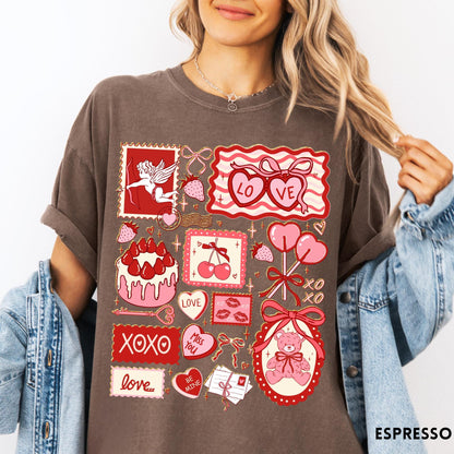 Valentine's Vintage Cards Comfort Colors® T-Shirt - Valentine Card Tee - Women's Trendy Tshirt