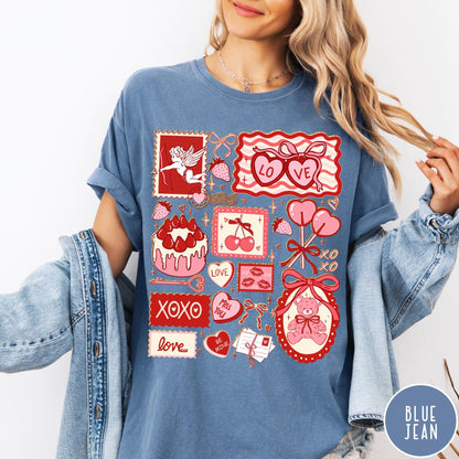Valentine's Vintage Cards Comfort Colors® T-Shirt - Valentine Card Tee - Women's Trendy Tshirt