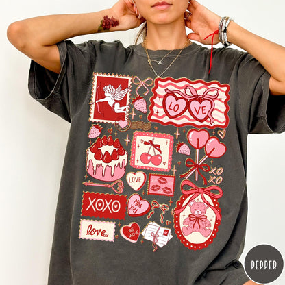 Valentine's Vintage Cards Comfort Colors® T-Shirt - Valentine Card Tee - Women's Trendy Tshirt