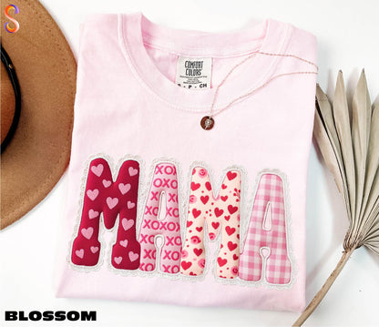 Valentines Mama Shirt, Mom Love Sweater, New Mom Gift Valentines Day Sweatshirt, Heart Tee, Mama Heart Shirt, Comfort Colors T-Shirt