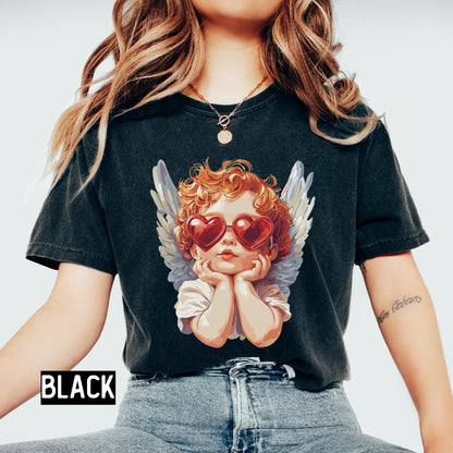 Vintage Cupid Valentine's Day Shirt, Bootleg Valentine, Retro Angel Shirt, Cherub Graphic Tee, Comfort Colors®, Valentines Day T-Shirt